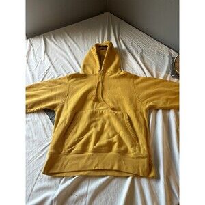 Vintage 90s Champion Reverse Weave Hoodie Sweatshirt Mens Small Yellow Gold Logo